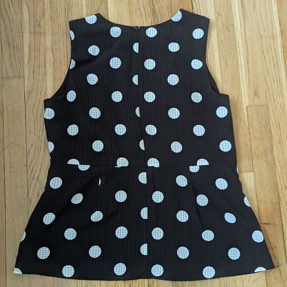 Ann Taylor black and white polka dot sleeveless tank top blouse - Picture 2 of 4